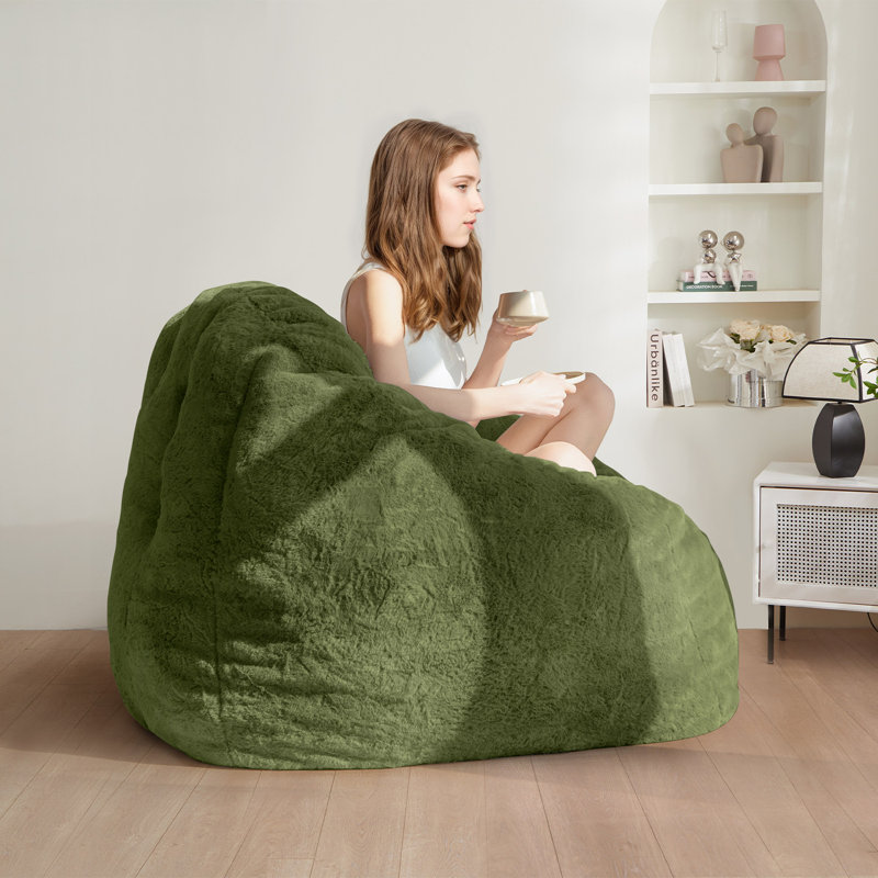 Bean Bag Chair, Green Microfiber/Microsuede