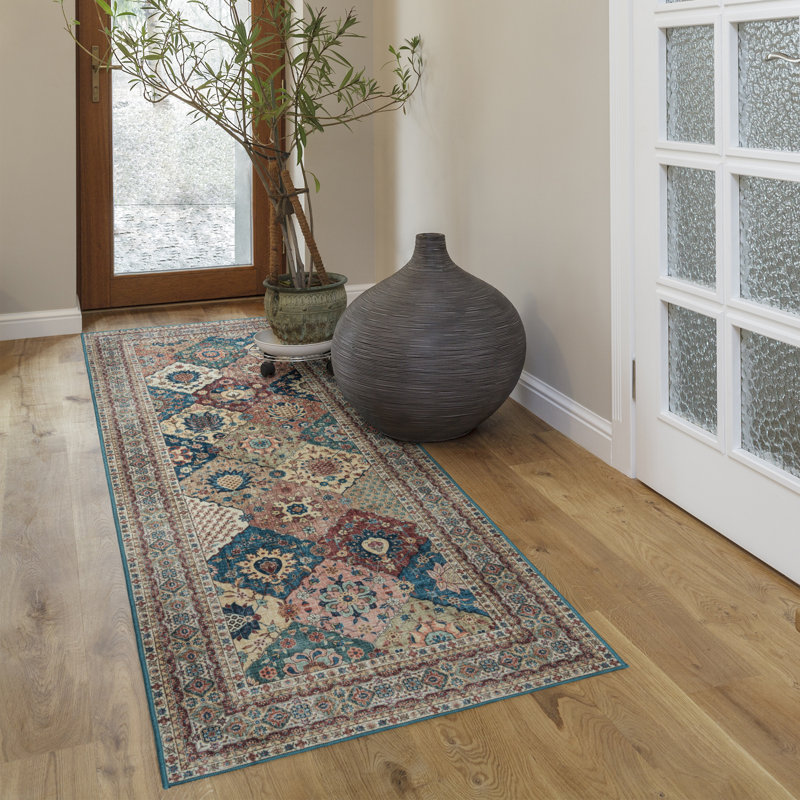 Cinzia Multicolor Synthetic Oriental Washable Area Rug 9x13