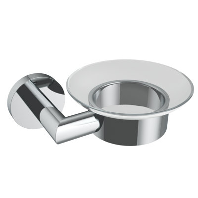 Summit Wall-Mounted Glass Soap Dish - Chrome, Premium Brass Construction, Installation Hardware Included