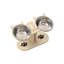 Mangeoire à bols en bois pour animaux de compagnie réglable en bois, 12,2 x 6,29 x 5,9 po, beige-131407936