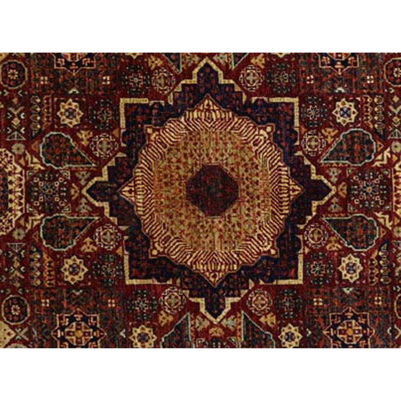 Tapis rouge / bleu clair / bleu marine de grande qualité noué à la main Aryana