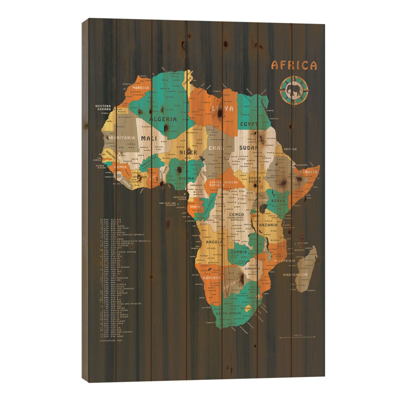 Carte de l'Afrique, L 26 po x H 40 po