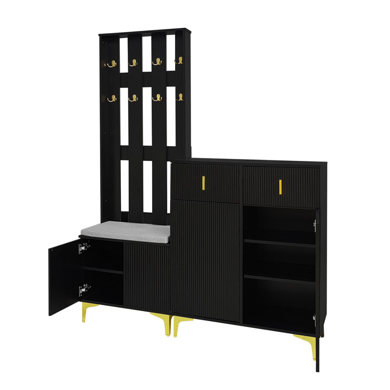 Hall Tree 60.5cm Wide, Black