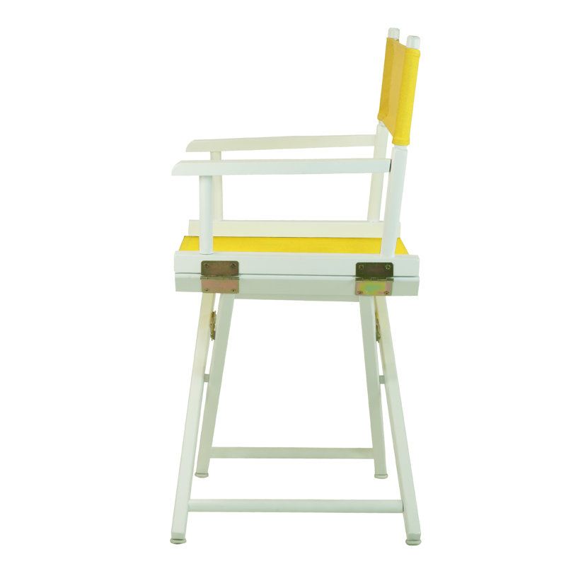 Chaise de réalisateur pliante 18 po, Blanc, Or