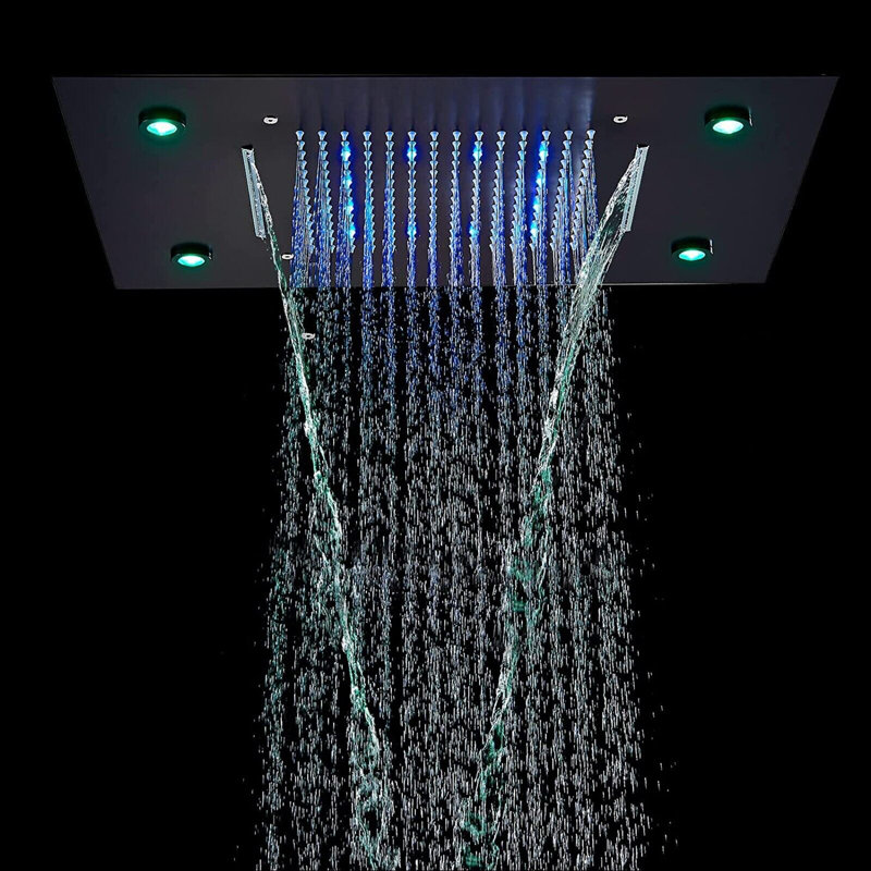Rain Fixed Shower Head 2.5 GPM GPM with Self-Cleaning, Black