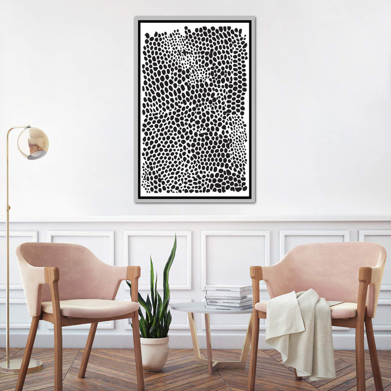 « snakeskin'-impression », reproduction d’art, Toile avec cadre argenté, H 60 po x l 40po x P 1,5 po