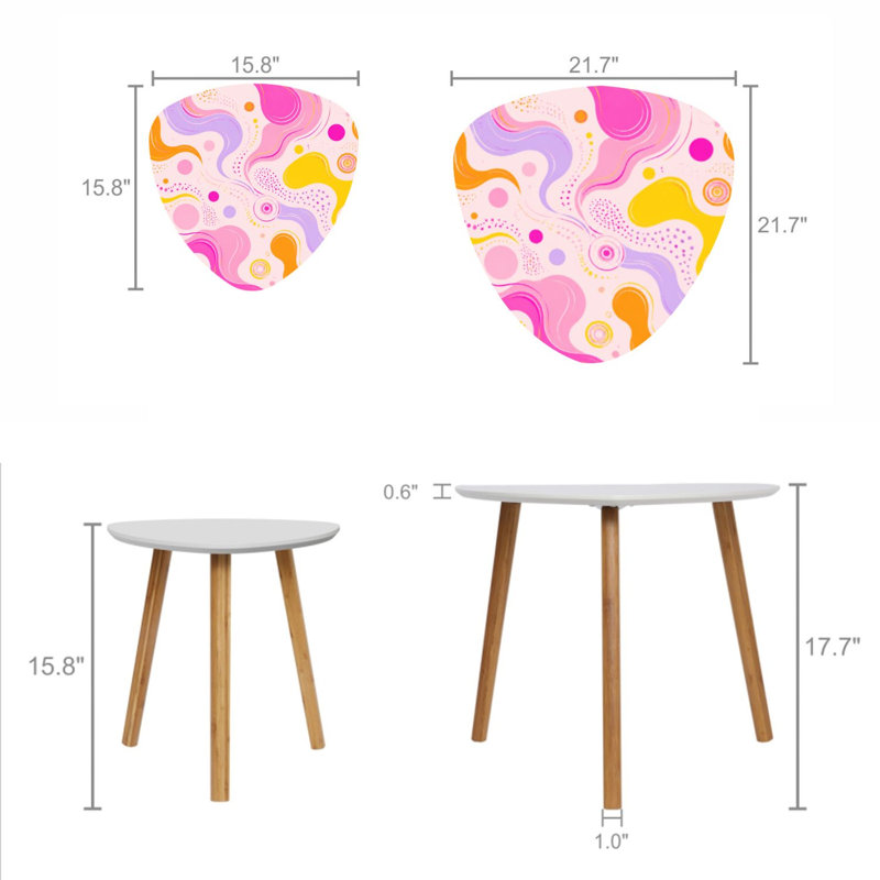 Ensemble de 2 tables gigognes Triangle Nest