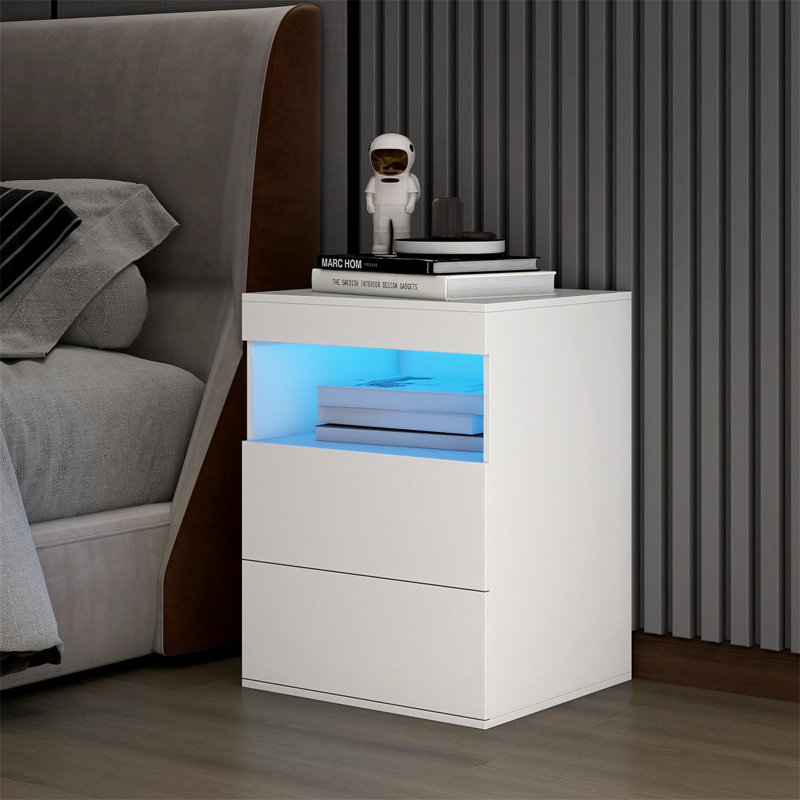 45cm W Manufactured Wood Bedside Table