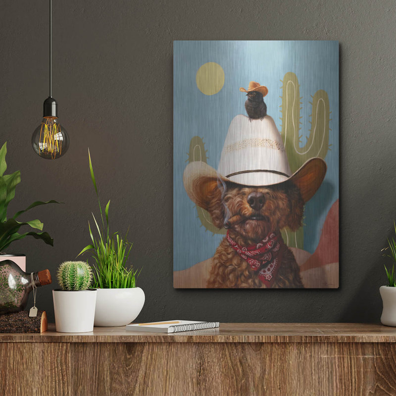  «Curly Ii» par Lucia Heffernan, art mural en métal, 12 po x 16 po, H 16 po x l 12 po