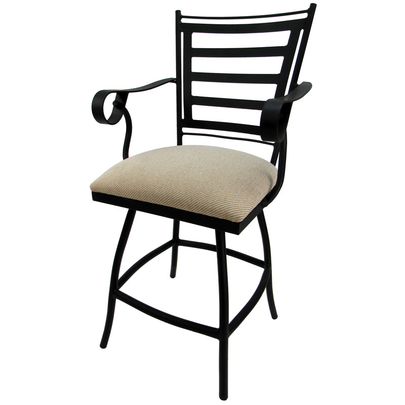 tabouret de bar pivotant 26" avec coussin d’extérieur Darin, Ponce