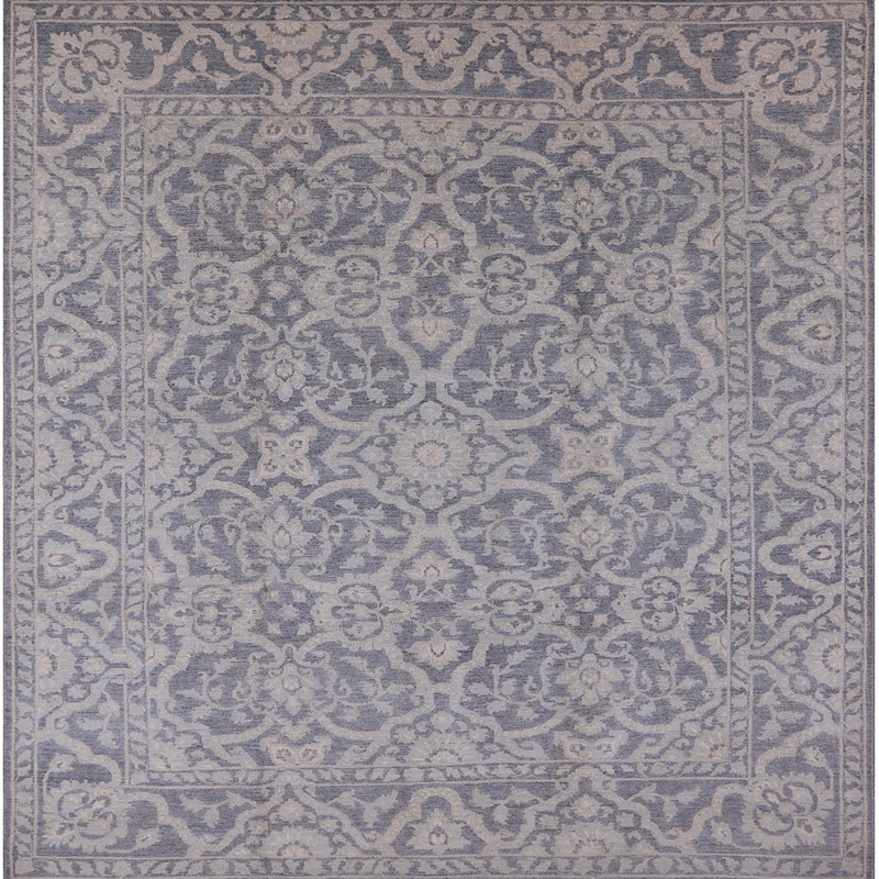 Tapis oriental gris Koris, Carré 7 pi