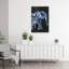 Éléphant bleu, mère, enfant, abstrait, éléphant minimaliste contemporain, art mural-129006420