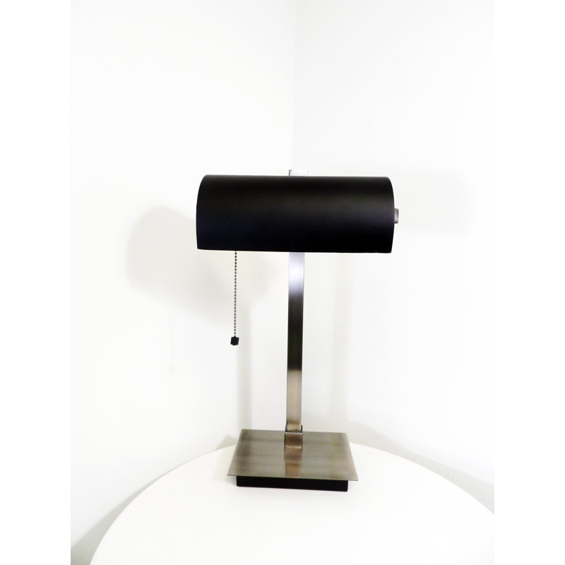 Lampe de table 22 po Tillman, Nickel satiné / noir