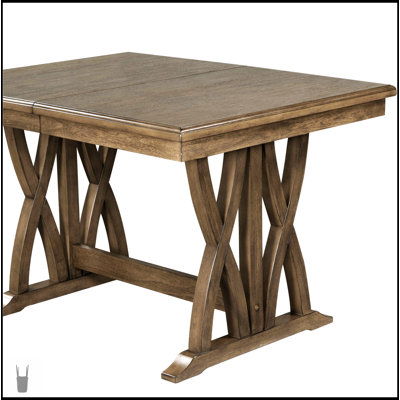 Mid-Century Solid Wood 7-Piece Dining Table Set With Extendable Table And Upholstered Chairs For Comfort And Style