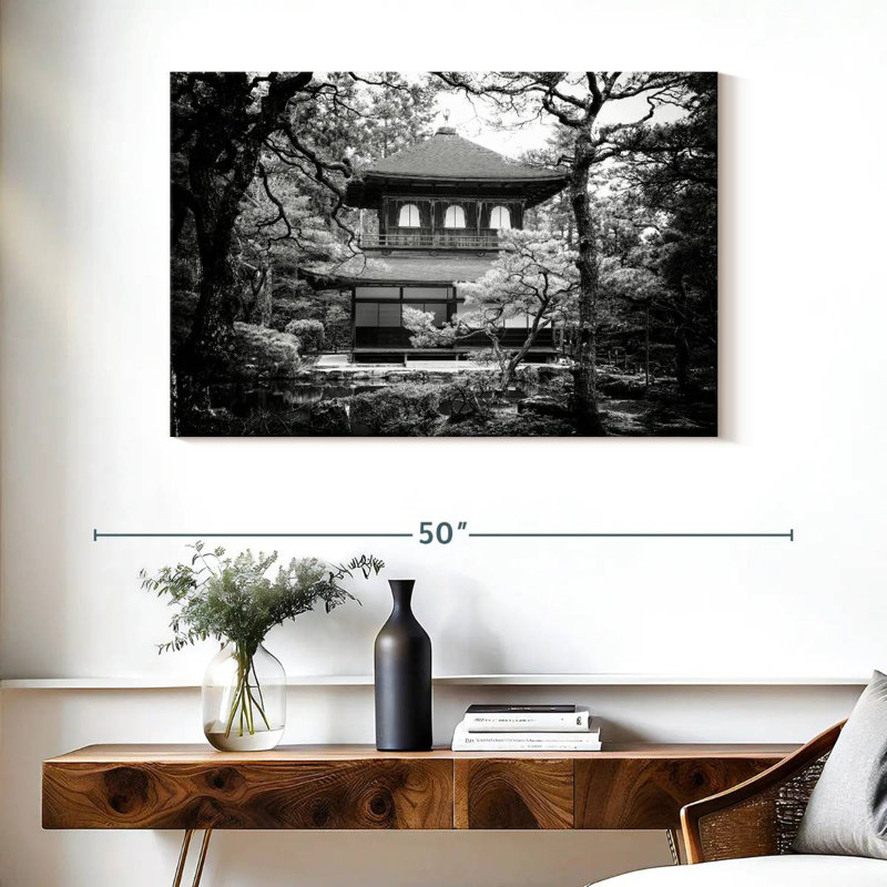 Temple Adella Ginkakuji, Kyoto, H 26 po x l 39 po