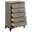 Commode de chambre à coucher à 5 tiroirs Albury Taupe clair