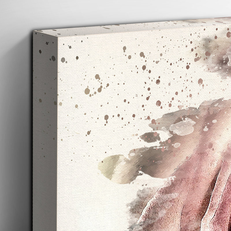 Flower Pink Rose - Wrapped Canvas, 40cm H x 60cm W