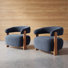 Chaise d'appoint moderne en bois massif avec coussins épais (ensemble de 2)