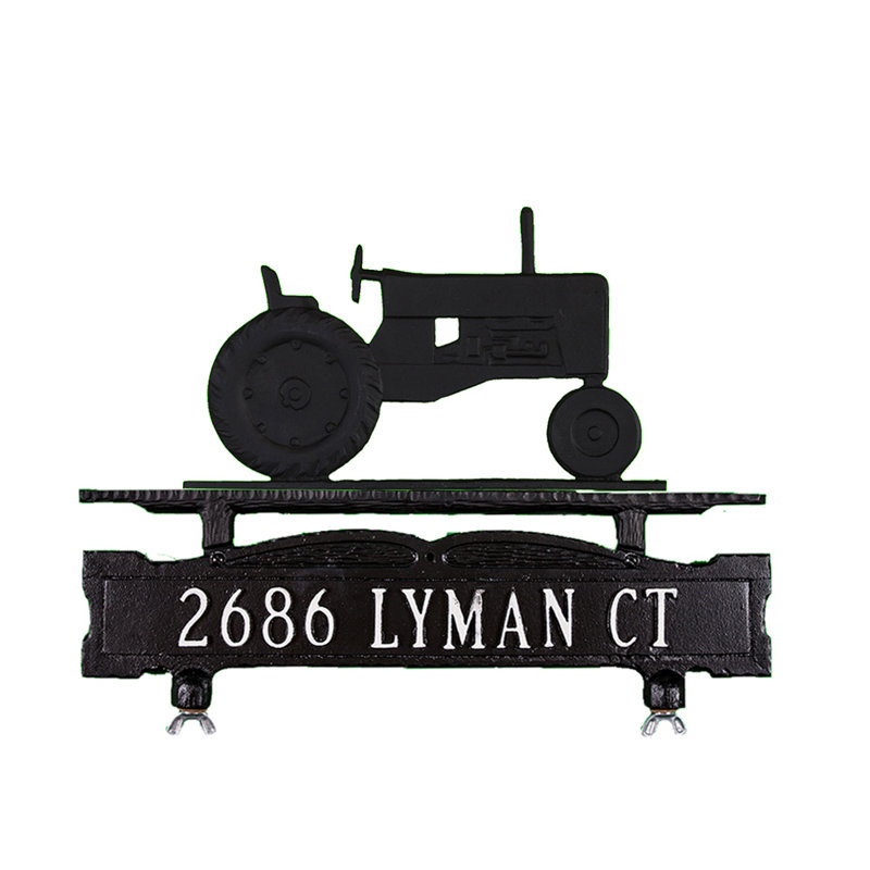 Enseigne de boîte aux lettres à 1 ligne, Oui, Noir satiné