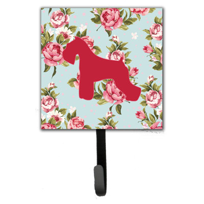 Porte-garde-roses bleu élégance bleu et crochet mural schnauzer shabby