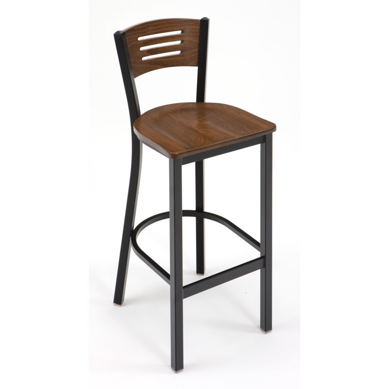 Solid Wood 30" Bar Stool, Walnut