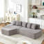 Canapé modulaire à compression avec méridienne confortable, canapé de compression irrégulier en forme de L-2001329279
