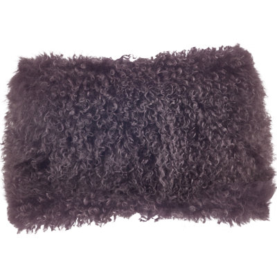 Housse et insert de coussin rectangulaire en laine d'agneau Iyana