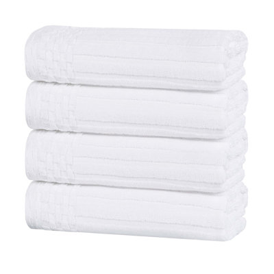 Checkered Border Cotton Hand Towel Set