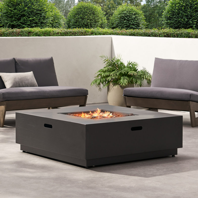Table de foyer d'extérieur en béton 12 "H, Gris foncé