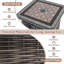 Square Metal Outdoor Side Table With Umbrella Hole , 55cm W 55cm D