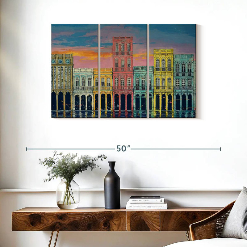 Lilie Cuban Pastel Homes, H 24 po x l 38 po
