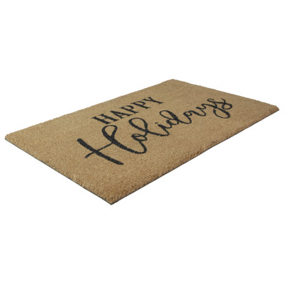 Natural Coir "Happy Holidays" Christmas Doormat 18" X 30"