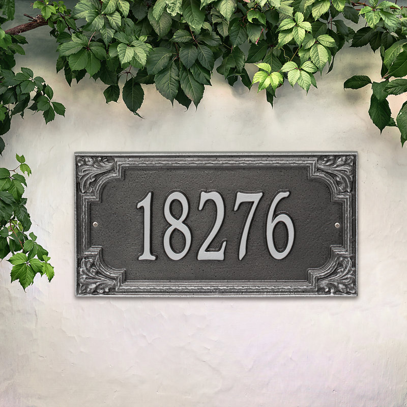 Signature Series 1-Line Wall Address Plaque, Yes, Smoke Gray, Gray