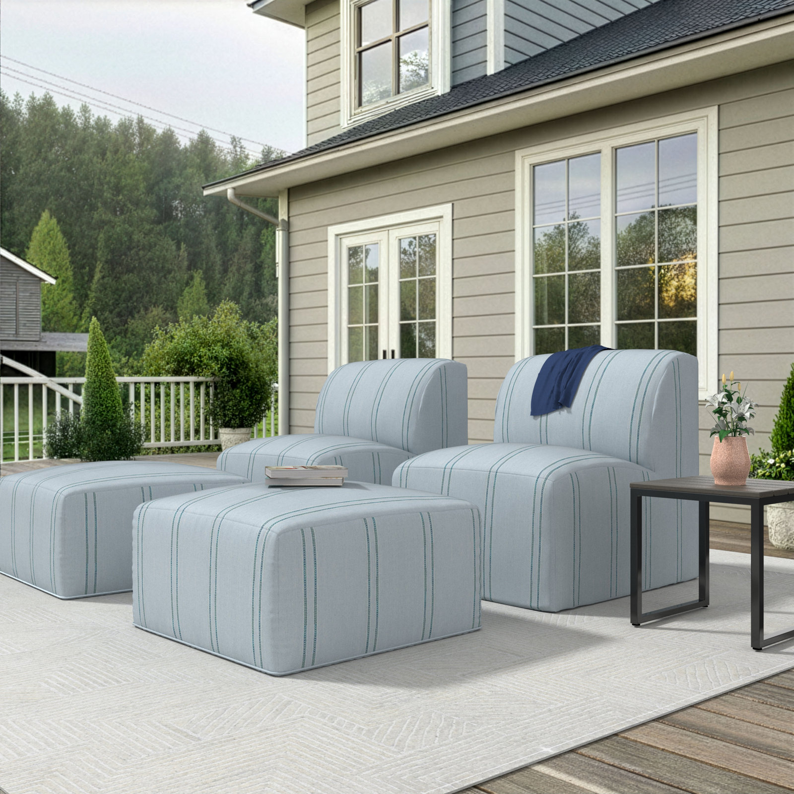 Eliana Sunbrella® Patio Lounge Chair, Wayward Sky