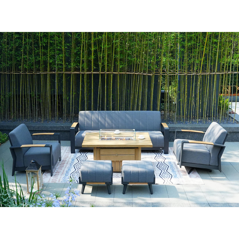 Ensemble de conversation avec coussins pour 7 personnes Dettman