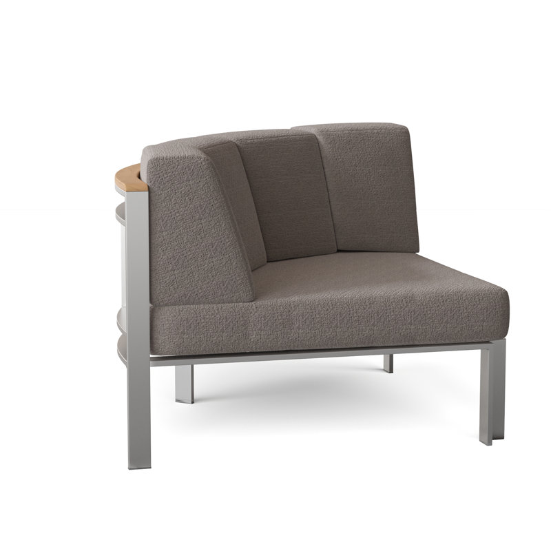 Tivoli Outdoor Corner Wedge Lounge Chair, Ash