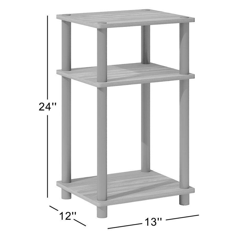 Ebern Designs Just Turn-N-Tube Open Storage Nightstand, 3-Tier, Black/Americano, Set of 2