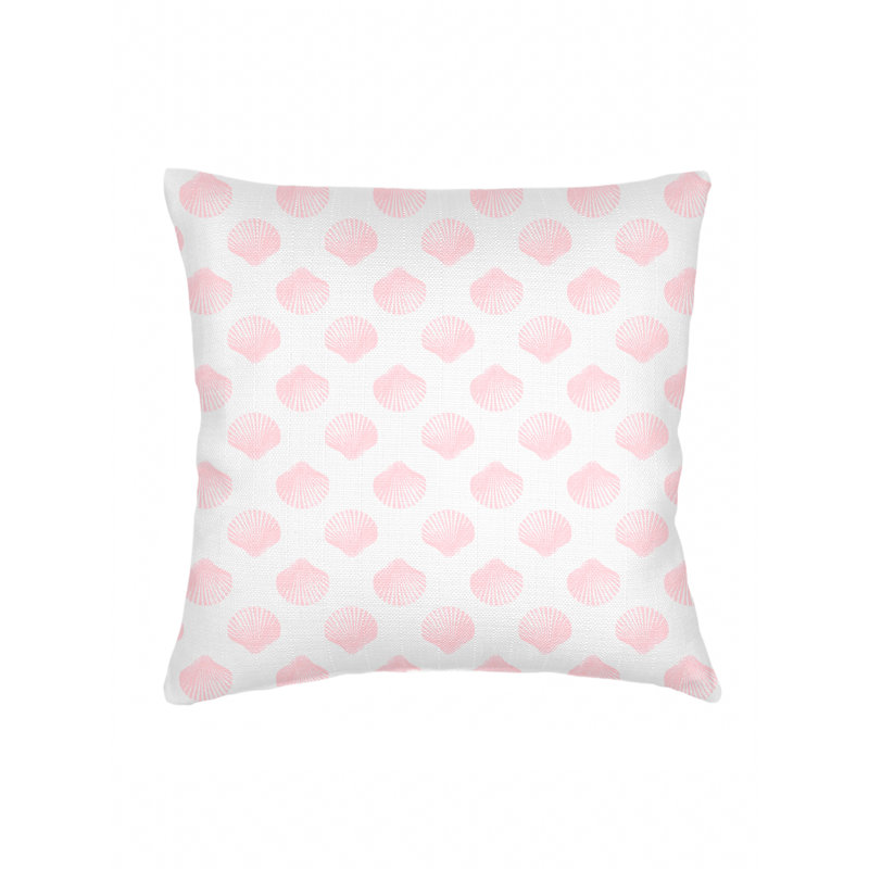 Printed Pillows Linen Geometric Pillow Cover, Pink, Square 26"