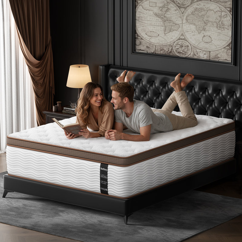 10"/12"/14" Medium Firm Hybrid Mattress with Pocketed Coils & Dual-Zone Support - Cooling Gel Memory Foam, CertiPUR-US/OEKO-TEX