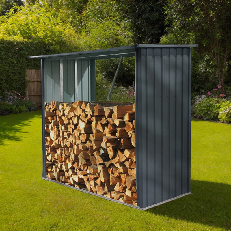 Support d'extérieur pour bois de chauffage Meta, H 60,75 po x l 85,5 po x P 35,25 po