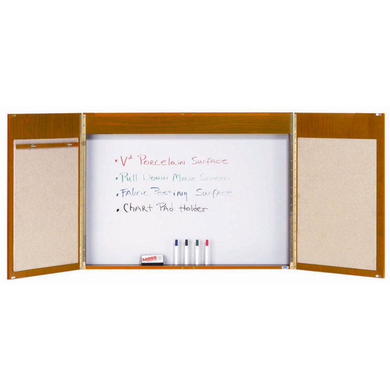 Tableau blanc fermé pour cabinet de conférence, Cerisier stratifié, H 3 po x l 4 po