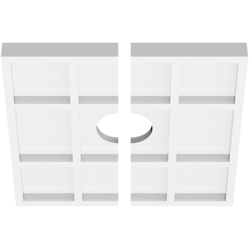 Médaillon de plafond contemporain Rubik, H 1 po x l 10 po x P 10 po
