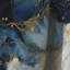 Motif de marbre céleste doré et bleu - Rideau occultant en velours de marbre abstrait - 1 panneaux-107538412