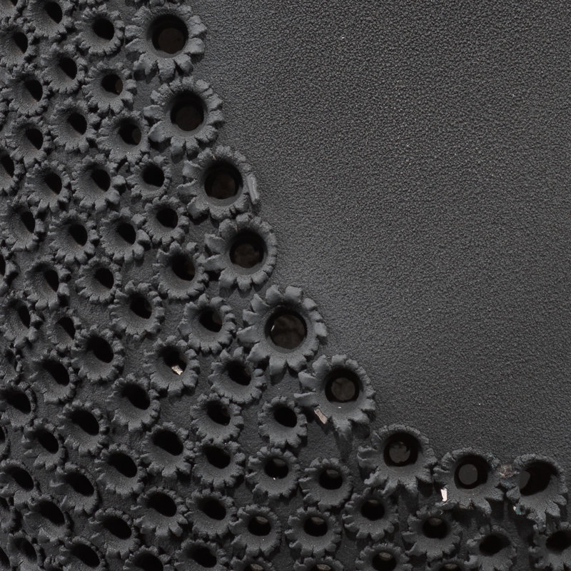 Matte Black Perforated Porcelain Decorative Table Vase