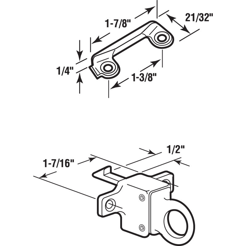 Loquet de traverse pour projet Prime-Line, support, vis, bronze (paquet simple)