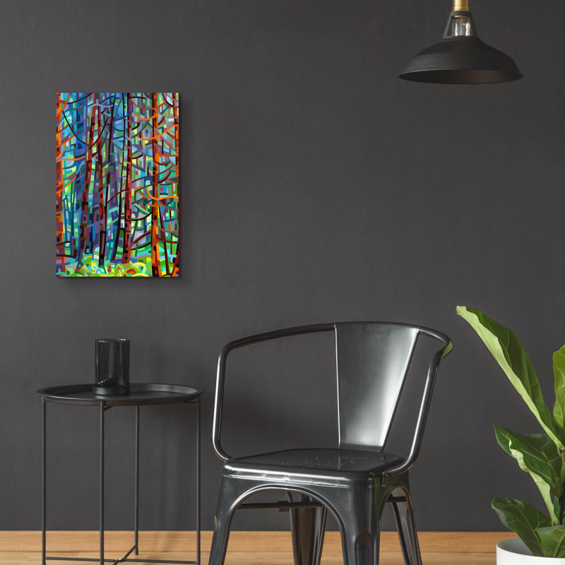 «In A Pine Forest» par Mandy Budan, art mural en verre acrylique, H 24 po x l 16 po x P 0,2 po