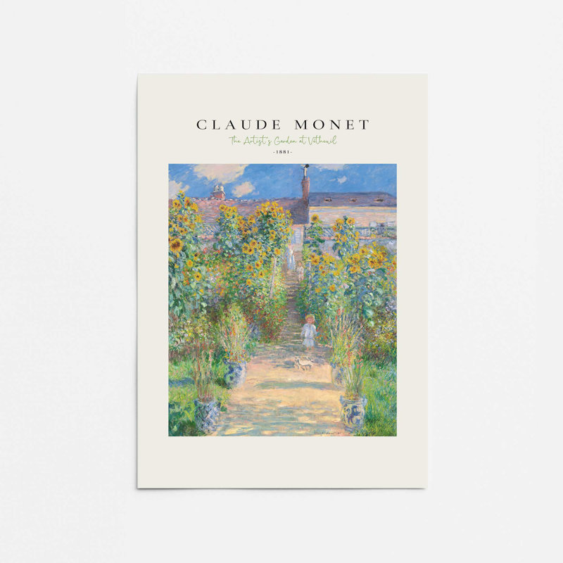 The Artist's Garden par Monet v2, reproduction dans un cadre, H 36 po x l 24 po, Impression sans cadre, Ne s’applique pas