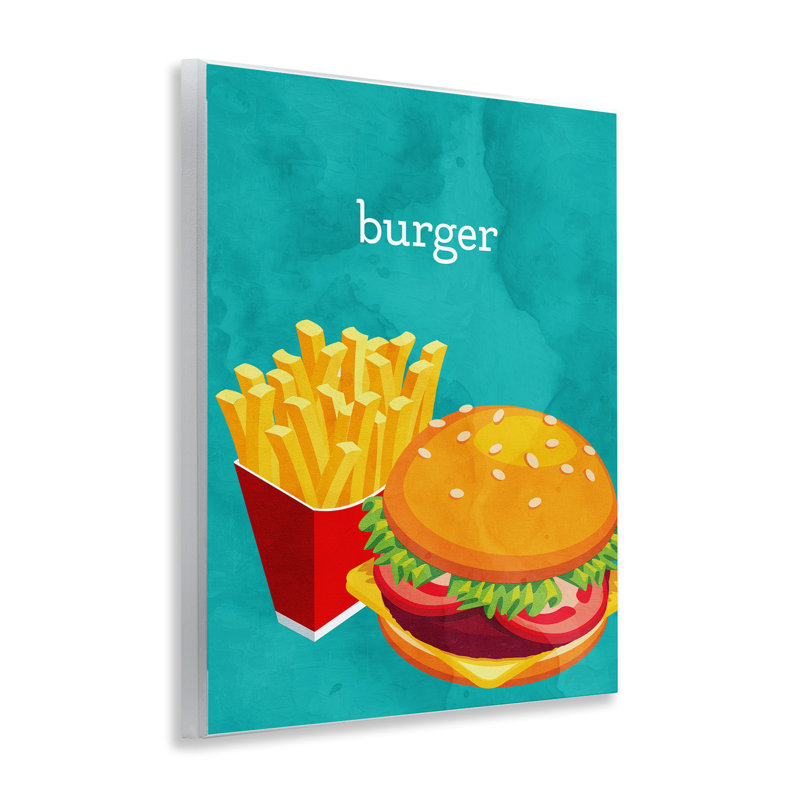 «Satisfiant Burger & Fries», plaque murale par Kim Allen