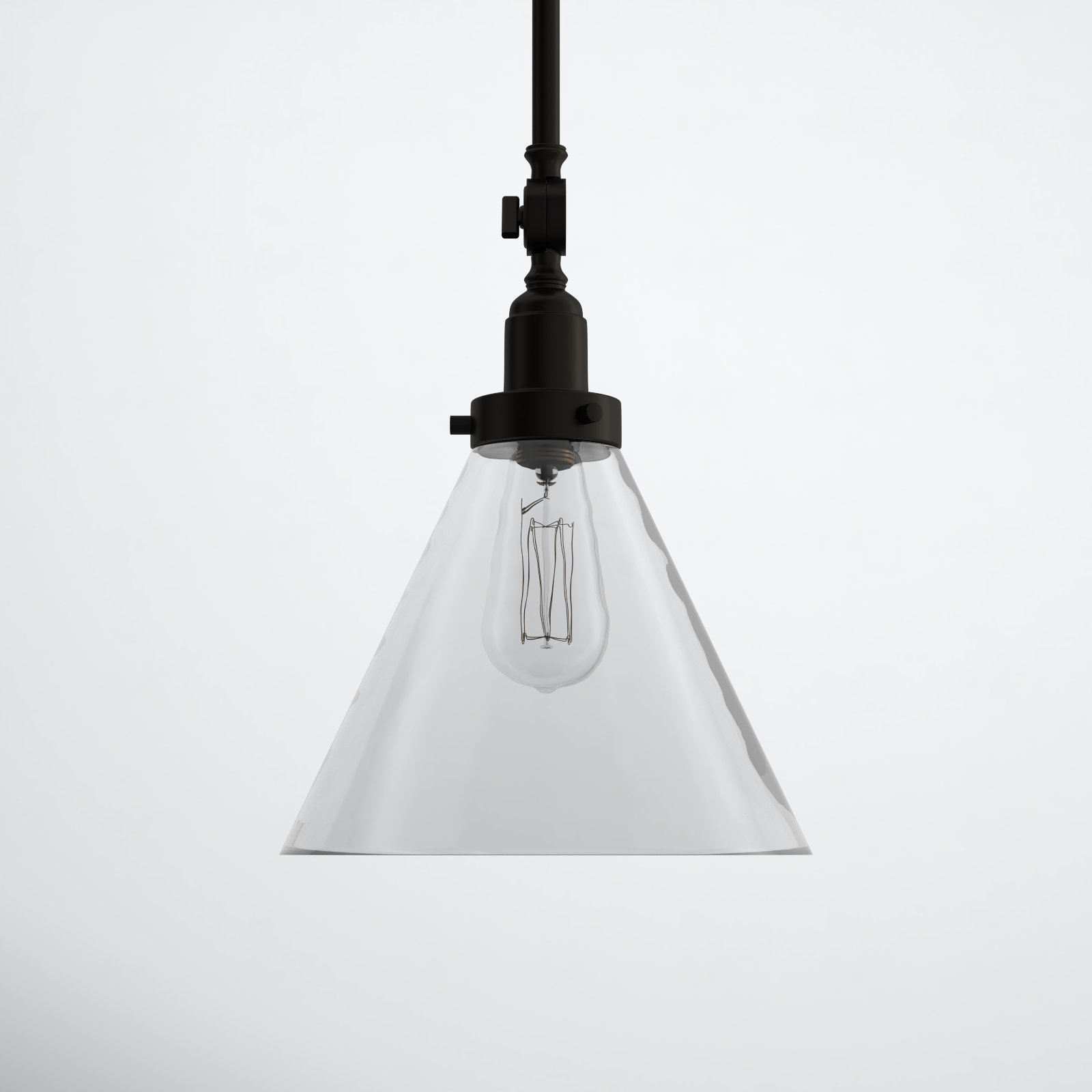 Catalina Dimmable Glass Single Light Pendant, English Bronze