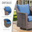Chaises berçantes pivotantes en rotin avec coussins et repose-pieds Tya-643318620